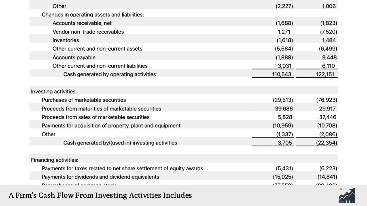 A Firm's Cash Flow From Investing Activities Includes