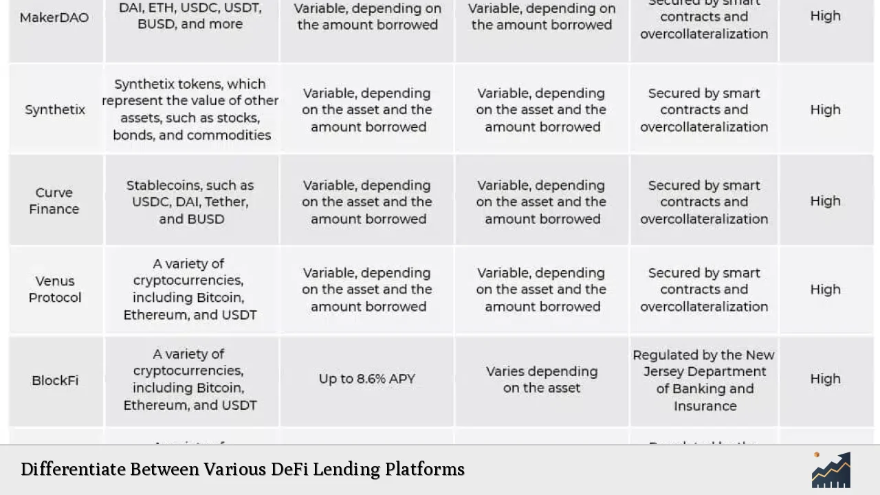 Differentiate Between Various DeFi Lending Platforms