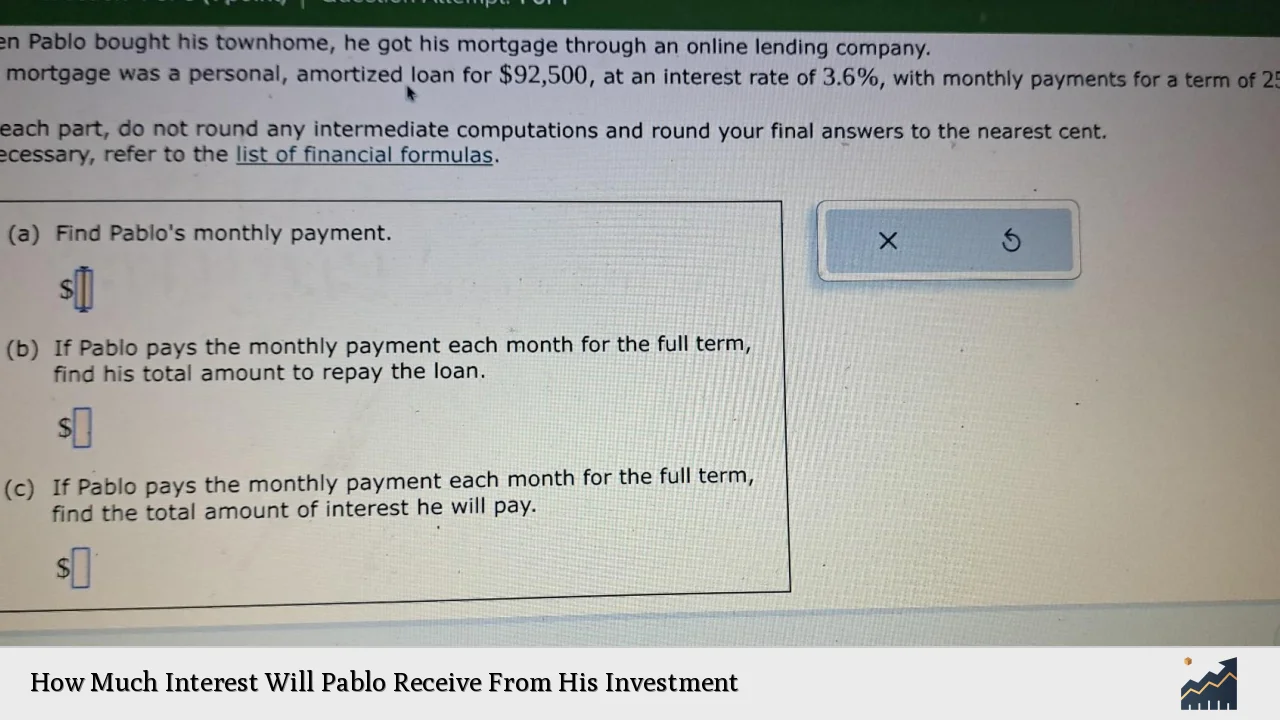 How Much Interest Will Pablo Receive From His Investment