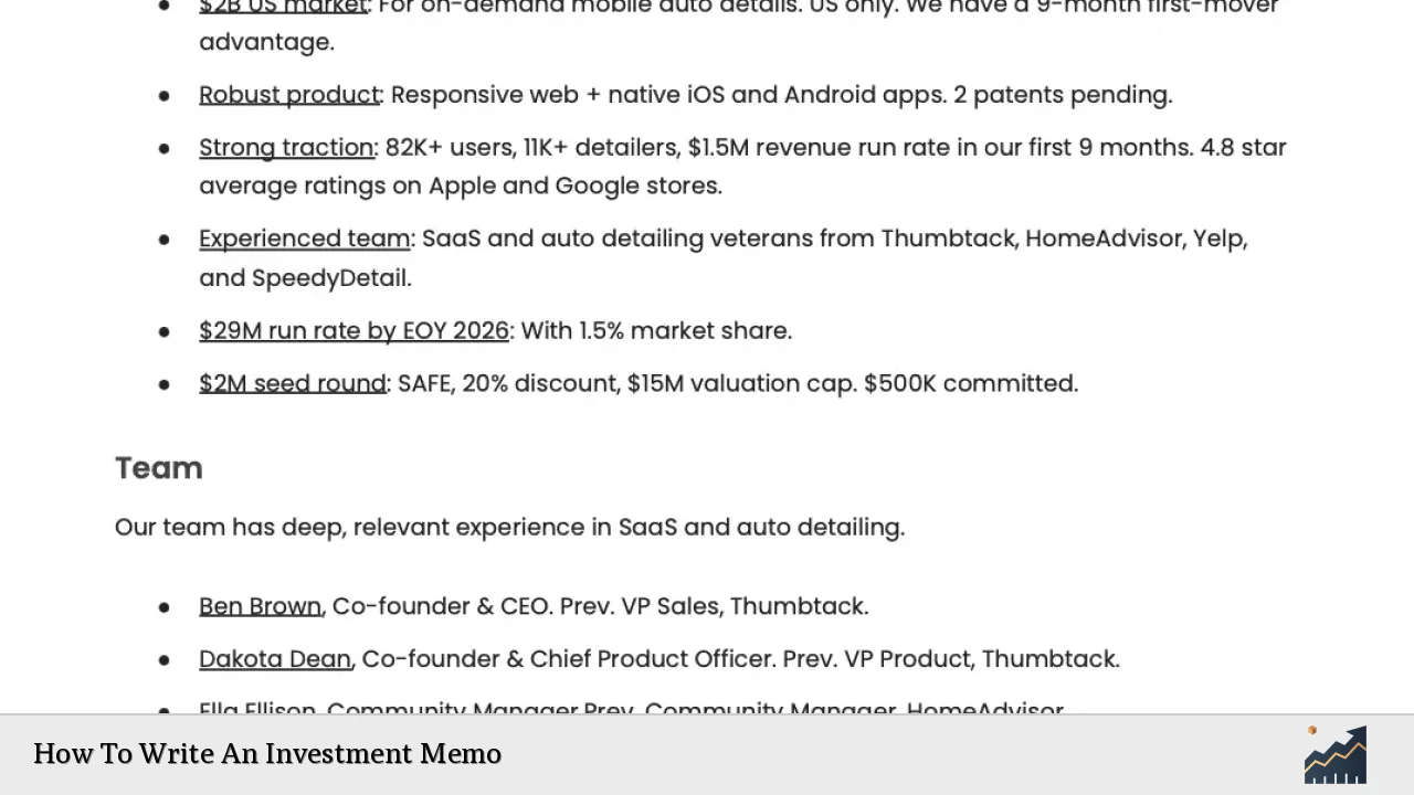 How To Write An Investment Memo