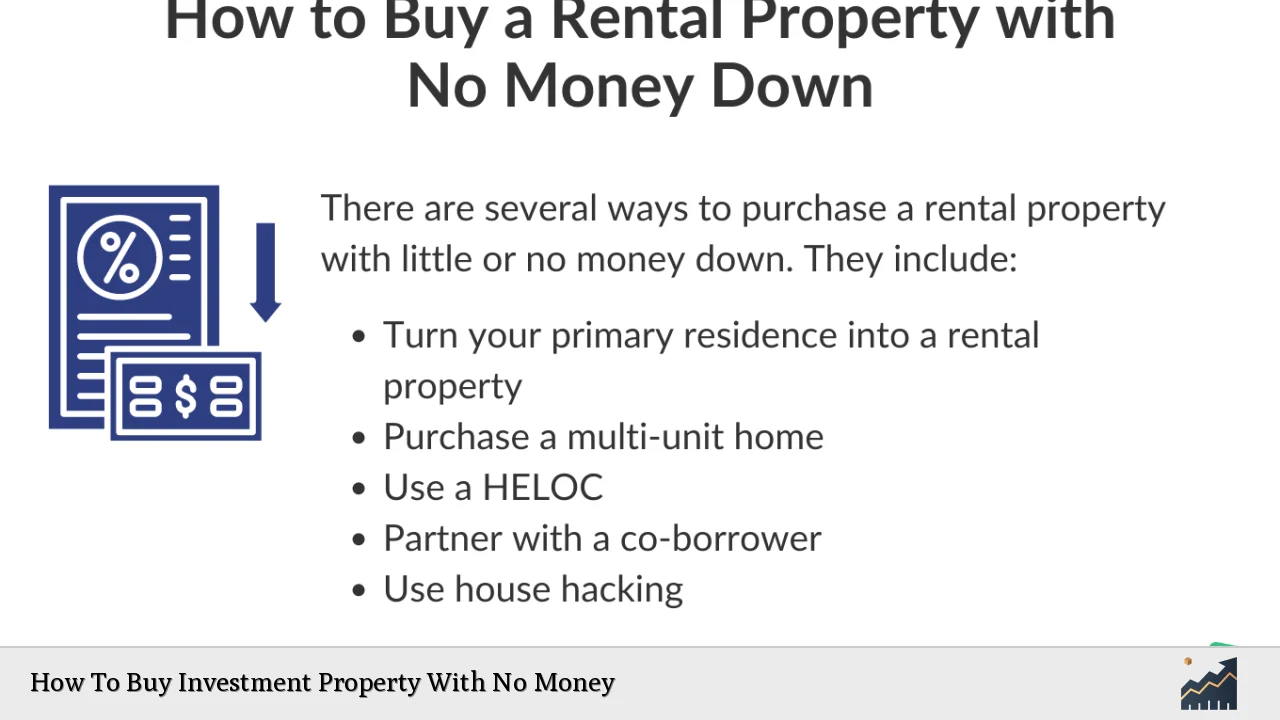 How To Buy Investment Property With No Money